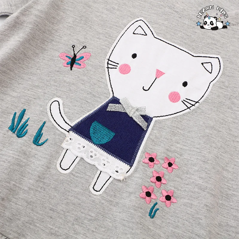 LEZONKIDS - 2024 Most Popular Sweeter Style Long Sleeve Cartoon Printing Children's Princess Dress for Kids